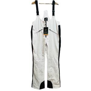 WOMENS snow bibs XL White Black NEW Pants Adjustable Insulated